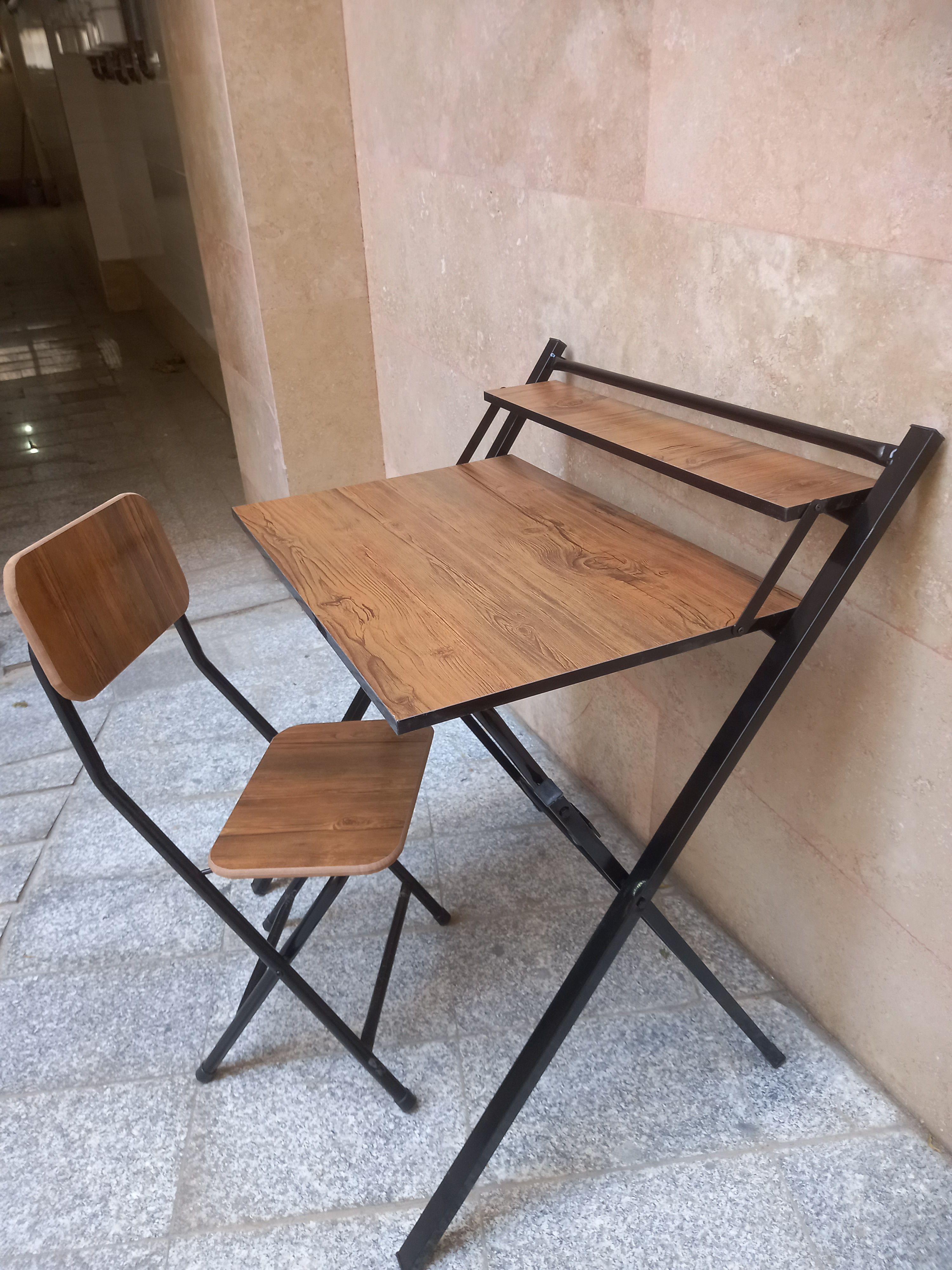میز و صندلی دانشجویی تاشو طرح چوب