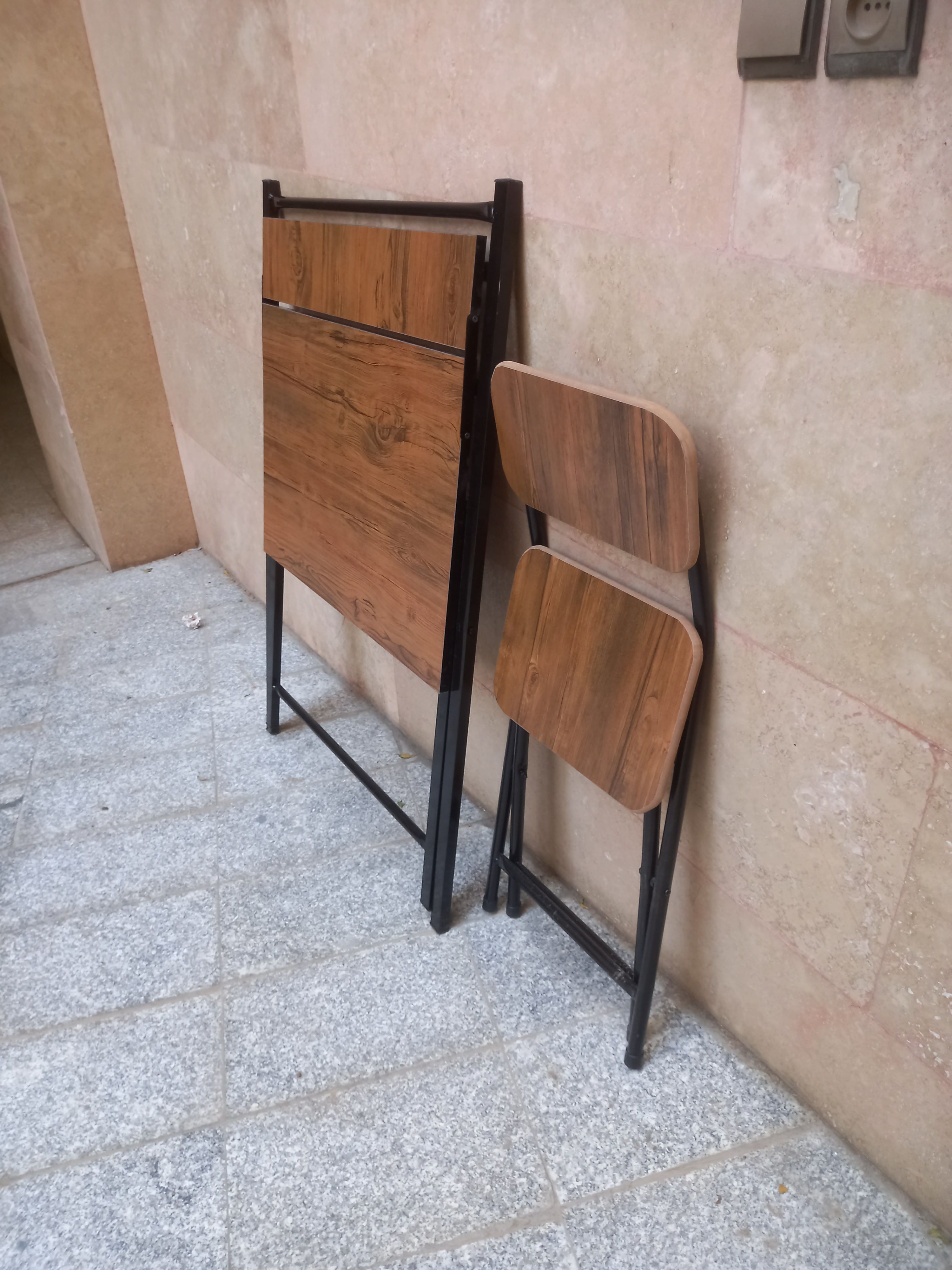 میز و صندلی دانشجویی تاشو طرح چوب